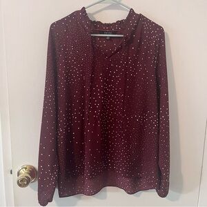 Isaac Mizrahi Women’s Blouse Burgundy XL